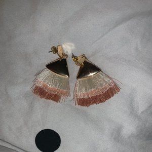 Pink and Gold tiered Tassel Earrings